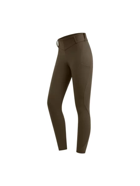 Termoaktywne legginsy do jazdy konnej z pełnym silikonowym gripem dla kobiet ELT brązowe