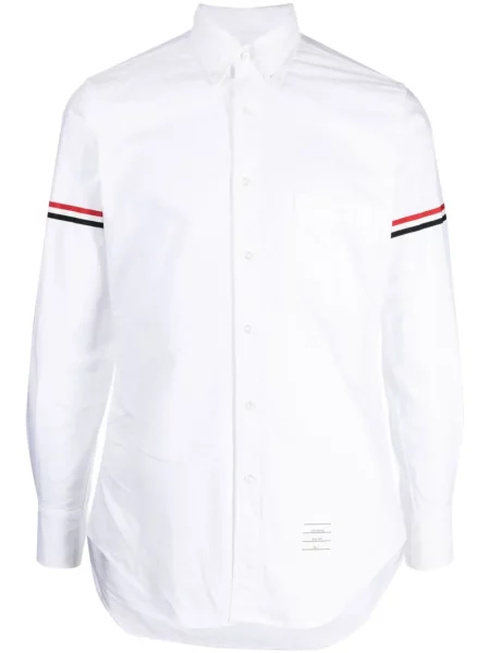 Cămașă Thom Browne clasică din țesătură twill alb