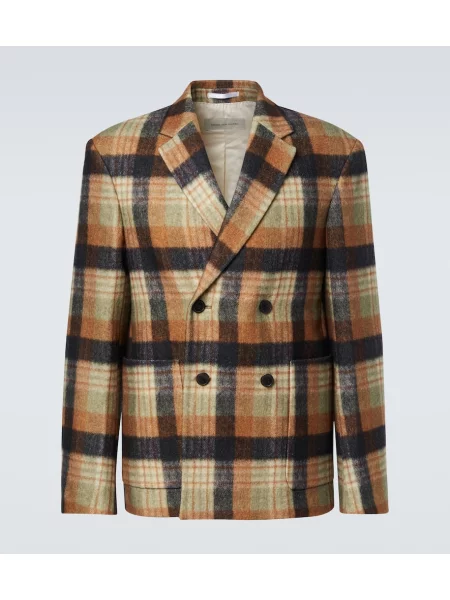 Sacou Dries Van Noten de lână în carouri