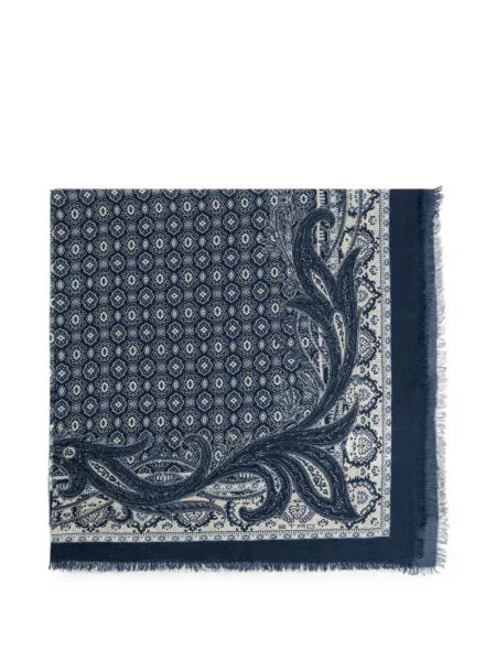 Fular Etro cu imagine cu model paisley albastru