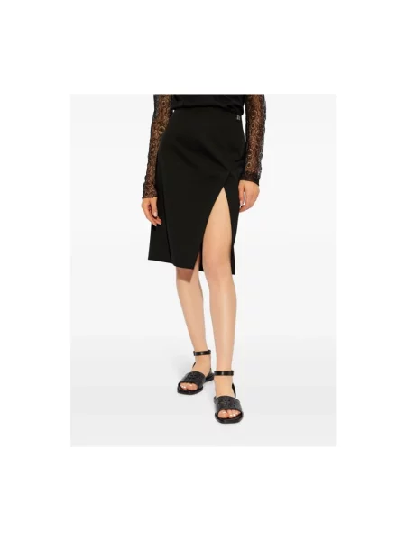 Spódnica midi Givenchy wełniana z logo czarna
