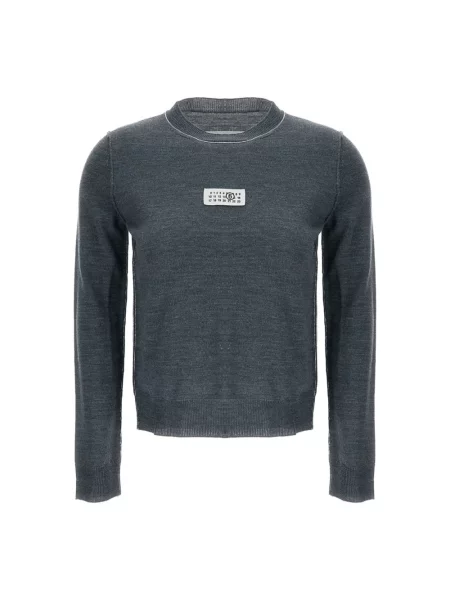 Dzianinowy sweter Mm6 Maison Margiela szary