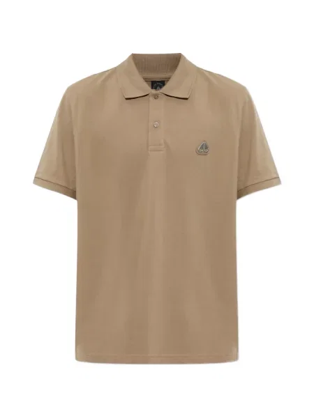 Tricou polo Moose Knuckles cu autograf maro