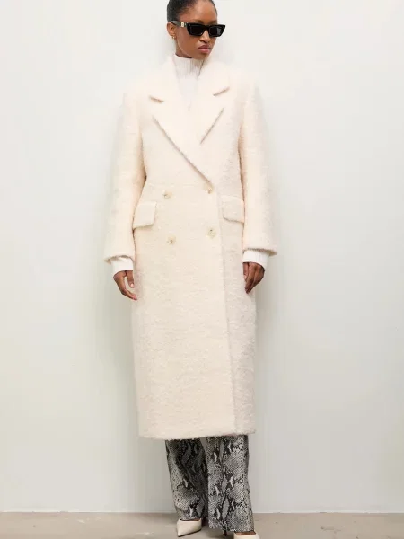 Шерстяное пальто Answear.lab бежевое