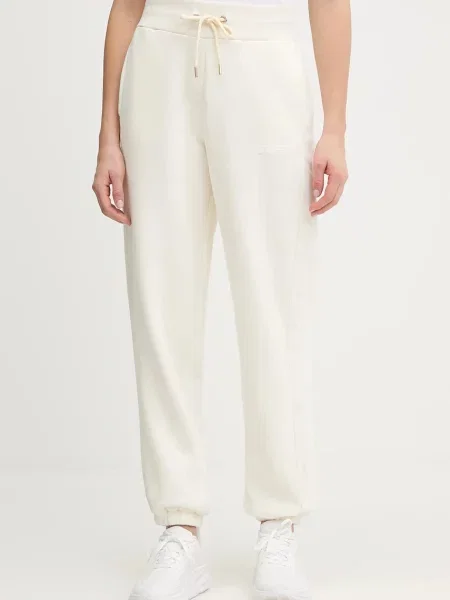 Спортен панталон Guess AELIA с изчистен дизайн бежово