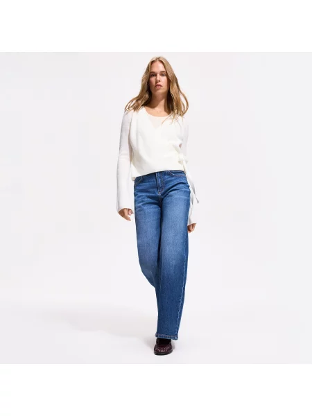 Reserved LADIES` JEANS TROUSERS tmavomodrá