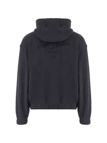 Суичър с качулка Emporio Armani бродиран сиво