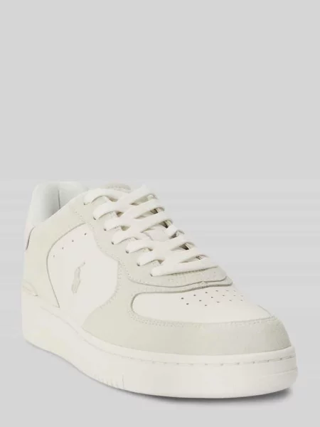 Sneakersy Low ze skóry bydlęcej z napisem z logo Polo Ralph Lauren białe
