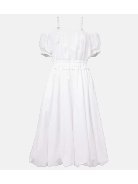 Rochie midi Noir Kei Ninomiya până la genunchi din poplin de costum alb