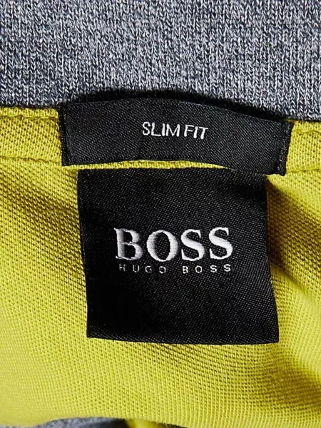 Tricou polo Boss cu broderie gri