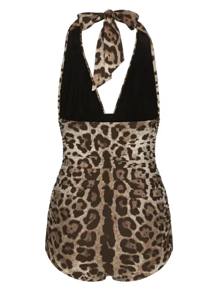Raštuotas maudymosi kostiumėlis Dolce & Gabbana leopardinis ruda