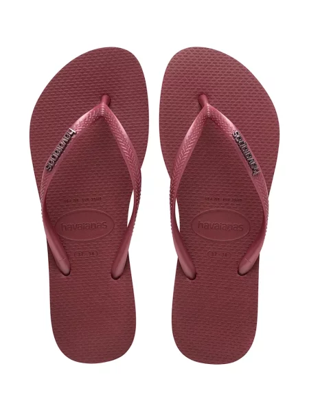 Havaianas japonke SLIM LOGO METALLIC bordo
