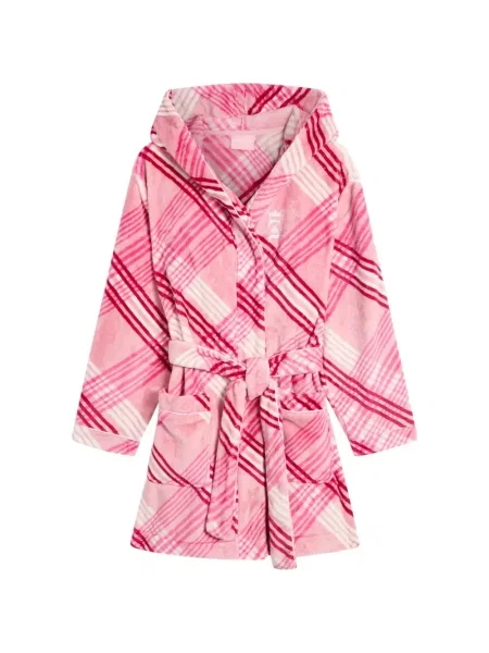 Rochie Juicy Couture în carouri cu glugă cu imagine roz