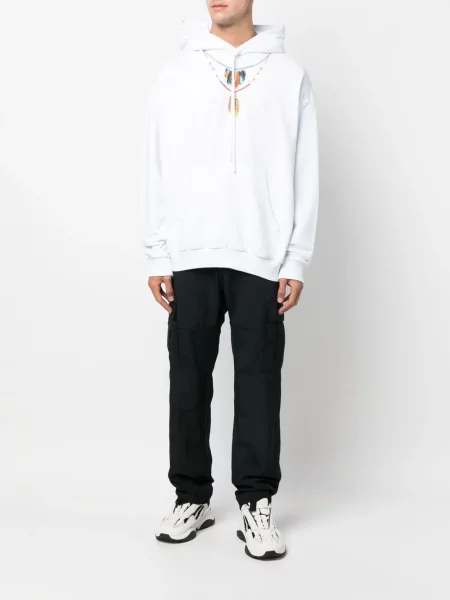 Siuvinėtos cargo stiliaus kelnės Marcelo Burlon County Of Milan juoda