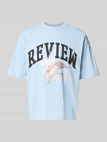 T-shirt z nadrukiem z logo i motywem Review
