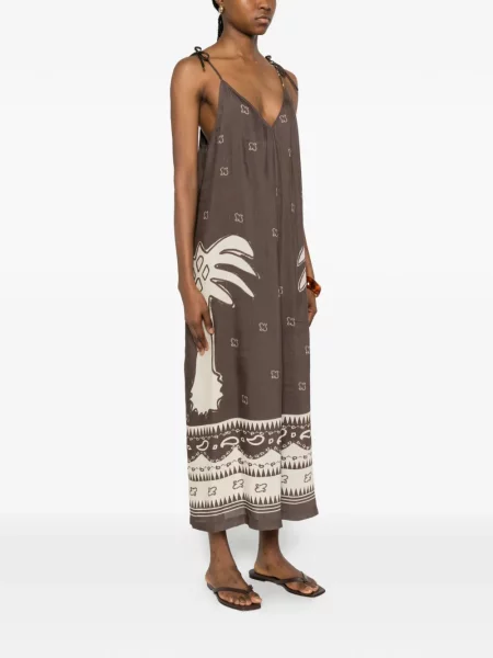 Rochie midi Ottod’ame cu imagine maro