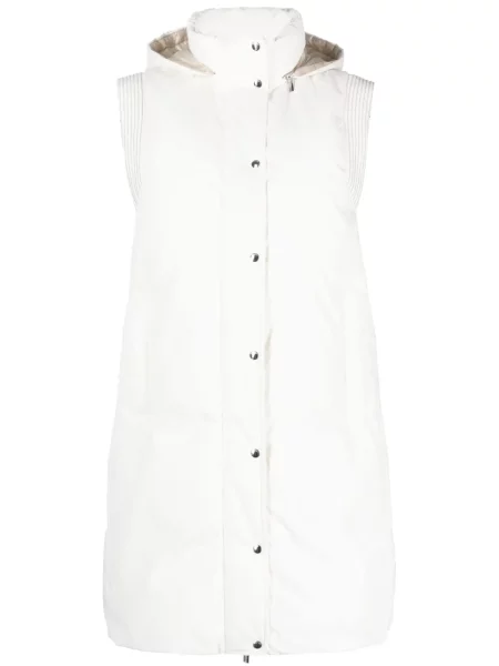 Vestă din puf Peserico cu mărgele alb