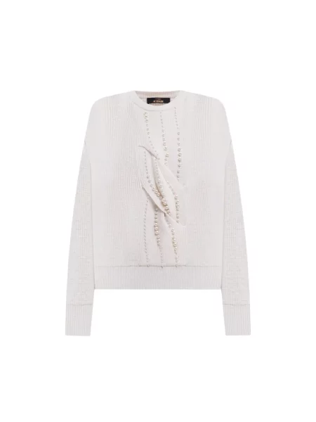 Dzianinowy sweter Twinset biały