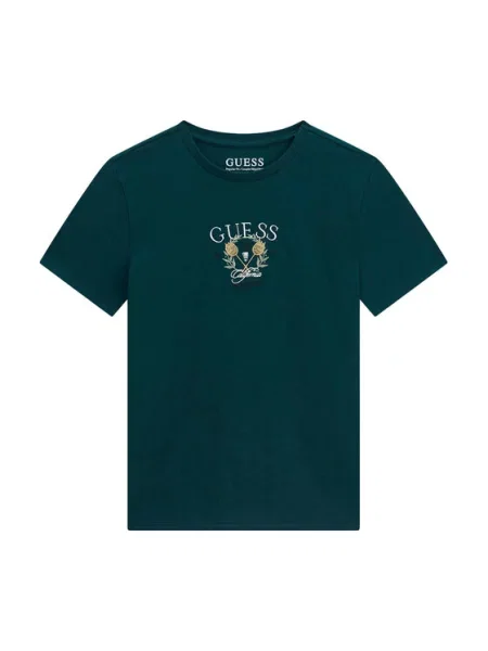 Guess T-Shirt Σκούρο πράσινο