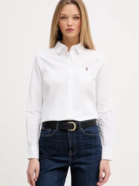U.S. Polo Assn. cămașă pentru femei din Classic Fit Poplin alb