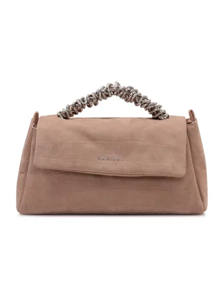 Torebka Orciani skórzana brązowa