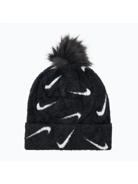 Детска зимна шапка Nike Peak black/photon dust черно