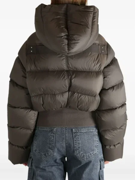 Geacă cu puf Rick Owens cu glugă gri