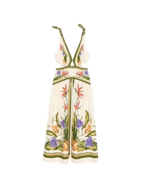Rochie midi Farm Rio cu model floral cu imagine până la genunchi