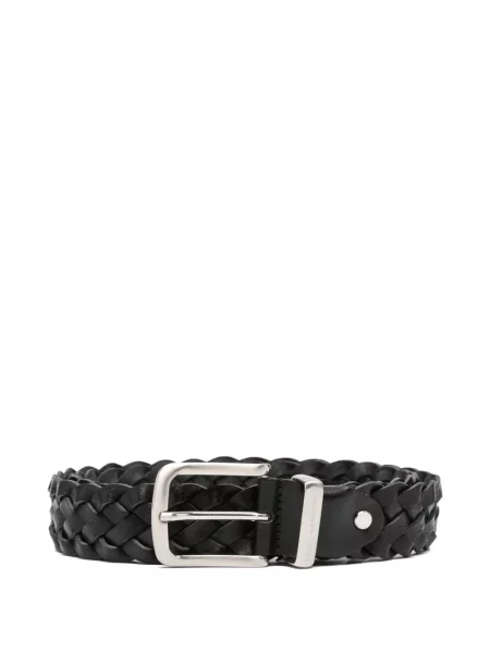 Кожаный колан Daniele Alessandrini плетена черно