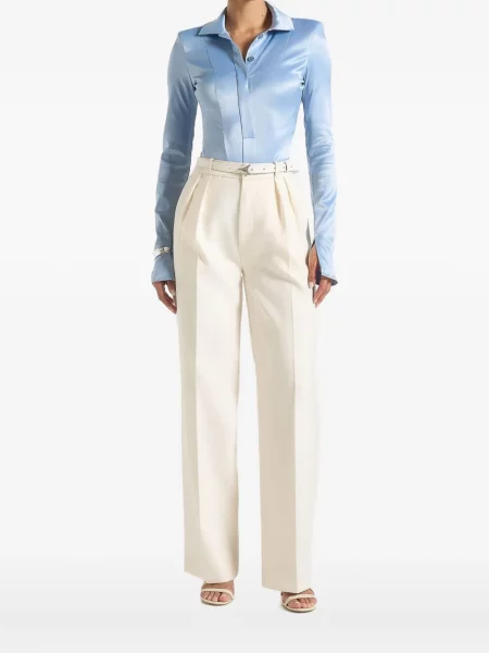 Body Manière De Voir din satin cu picior lat albastru