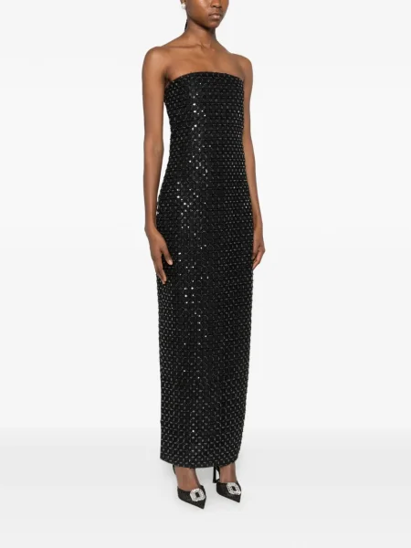 Rochie maxi Rotate Birger Christensen cu mărgele de costum negru