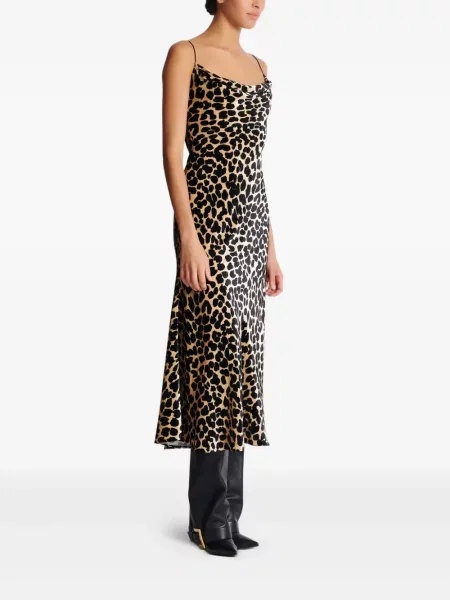 Rochie Balmain de catifea cu imagine cu model leopard