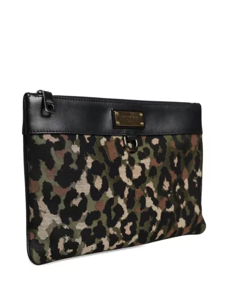 Jacquard torba Dolce & Gabbana s printom s leopard uzorkom crna