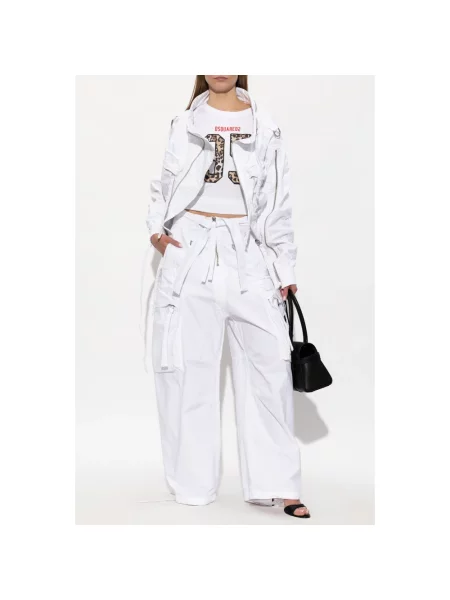 Spodnie cargo Dsquared2 białe