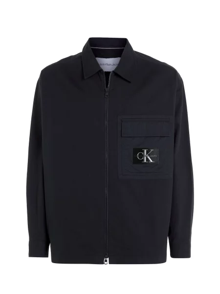 Calvin Klein Jeans Prechodná bunda Mix Media čierna