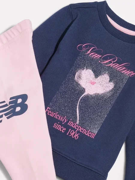 New Balance melegítő szett bébi pamuttal rózsaszín