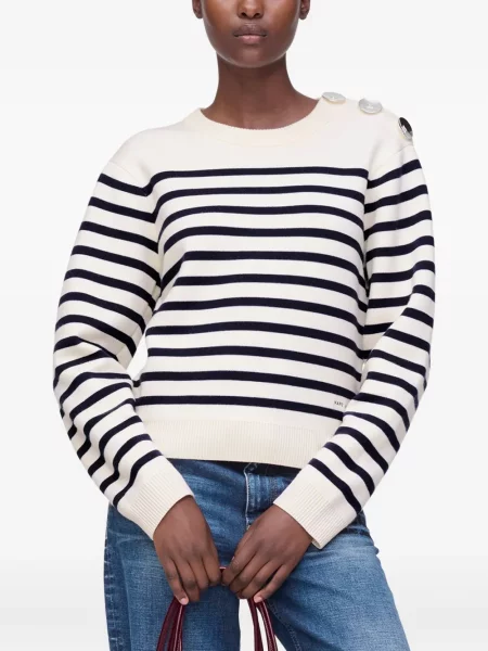 Pulover Marc Jacobs cu dungi alb
