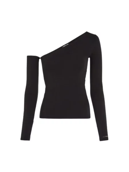 Top Calvin Klein z odkrytymi ramionami czarny