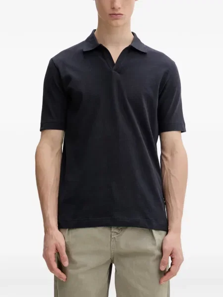 Scurt tricou polo Marc O'polo cu decolteu în V albastru