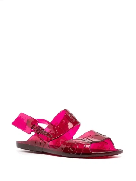 Sandale Off-white slingback cu autograf alb