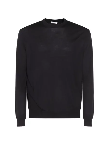 Pulover Malo de lână cu decolteu rotund negru