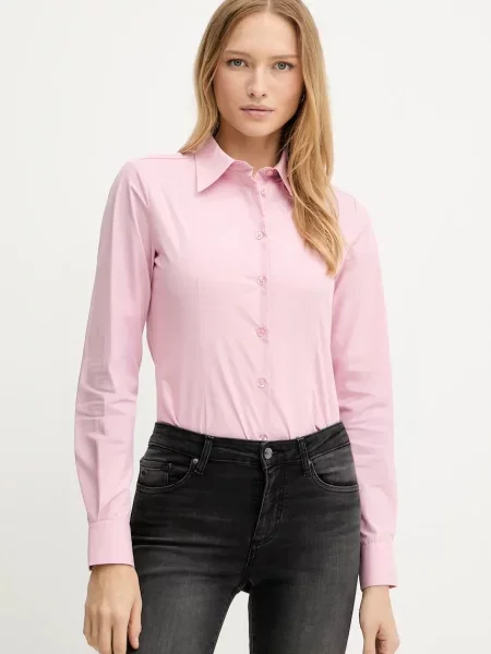 Silvian Heach koszula DILEGE slim z kołnierzykiem klasycznym różowy