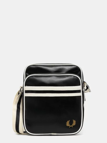 Geantă FRED PERRY Classic Side Bag Black/ Ecru 2 l negru