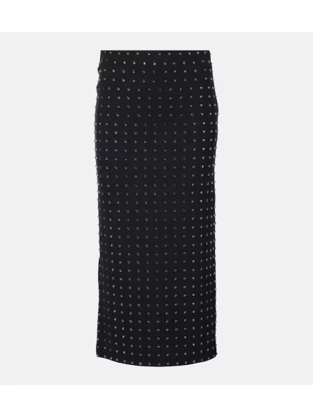 Fustă midi Sportmax de cristal până la genunchi negru