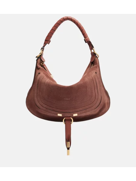 Geantă Chloé din piele de căprioară maro