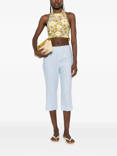 Top Alemais cu model floral galben