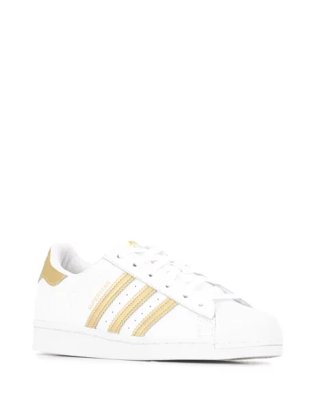 Sneakerși Adidas Superstar cu șireturi din dantelă alb