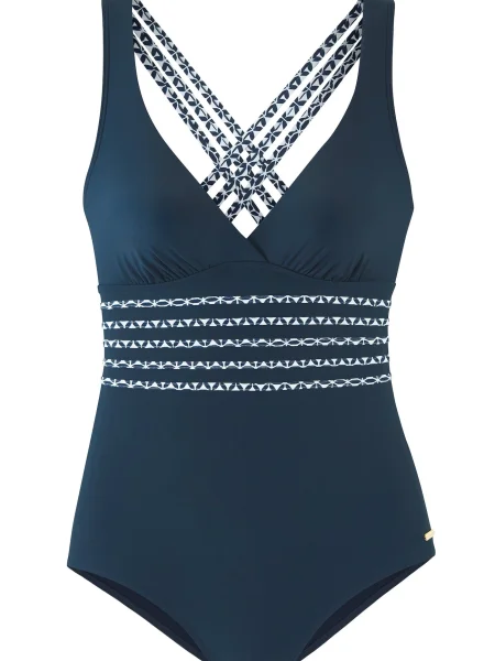 SUNSEEKER Costum de baie întreg albastru marin alb