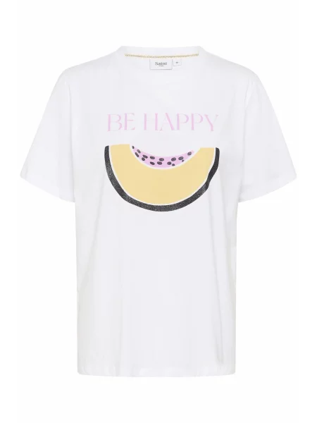 SAINT TROPEZ Tricou Harda galben pastel / mov prună / negru amestecat alb