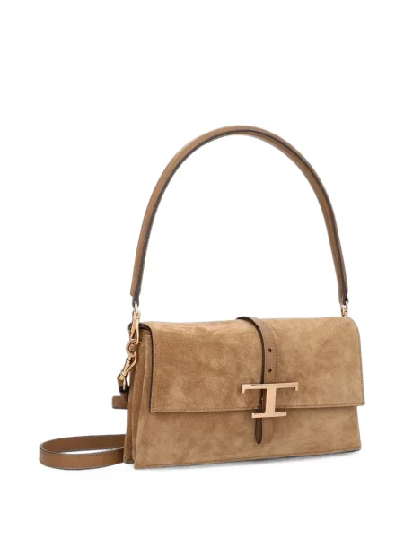 Geantă shopper Tod's din piele de căprioară maro